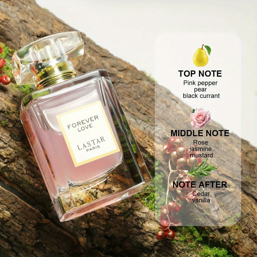 Perfume LASTAR para mujer 55 ml, notas clásicas florales y afrutadas, perfume de larga duración con rosa, jazmín, vainilla y pachulí, frasco rosa, perfume para citas para hombre y mujer, regalo de Halloween/Navidad/festivos