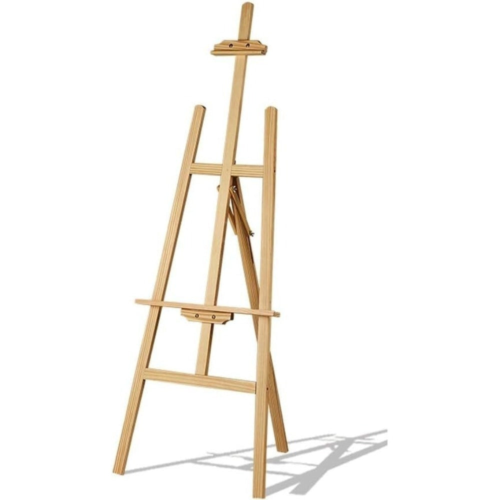 Caballete de madera para piso,Caballete de piso ajustable,Soporte de arte Caballete de arte de madera para pintura,Caballete de exhibición Caballete de soporte(L 120cm/145cm/170cm/)Color: Original Wood Color