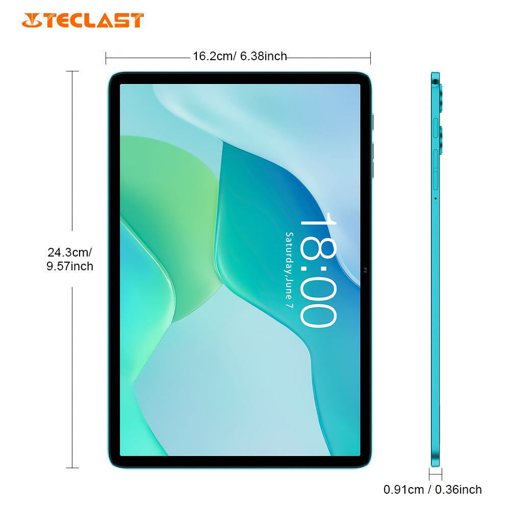 Tabletas Android | Teclast P33 Tablet de 10.1 pulgadas IPS, 9GB (3+6GB Virtual) RAM, 64GB ROM, Android 15, WiFi6, Batería de 6000mAh, Carga