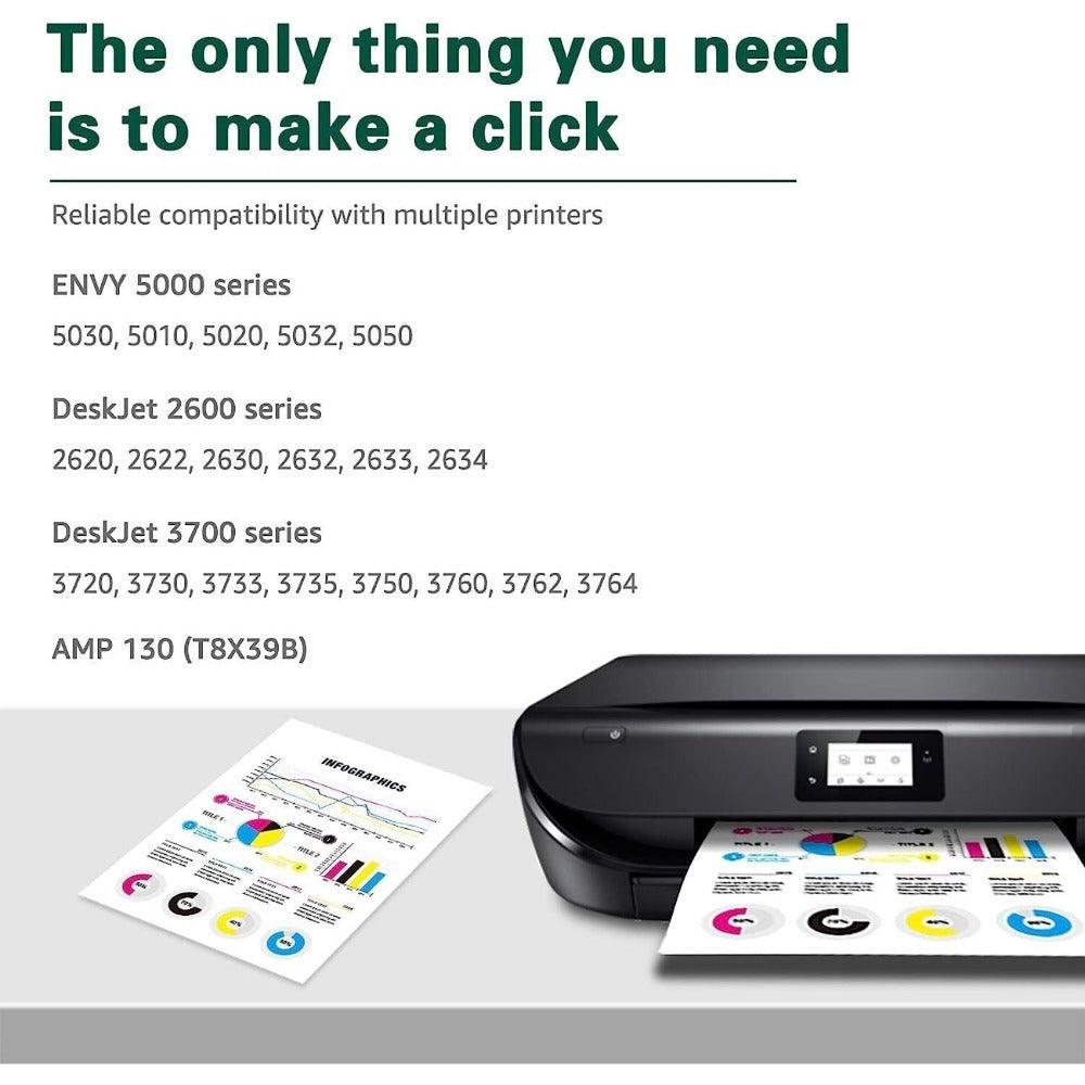 Cartuchos de Impresora Remanufacturados 304XL de Reemplazo para HP 304 XL Multipack y Color Compatibles con Envy 5000 5010 5020 5030 5032, Deskjet 2620 2622 2630 3720 3735 3750 3760 3762 3764