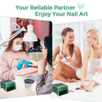 Torno de Uñas 20000 RPM: Kit de Torno de Uñas Portátil, Lima de Uñas Eléctrica para Uñas Acrílicas Gruesas con Brocas de Torno de Uñas, Bandas de Lijado, Manicura y Pedicura para Salón de Estética, Verde