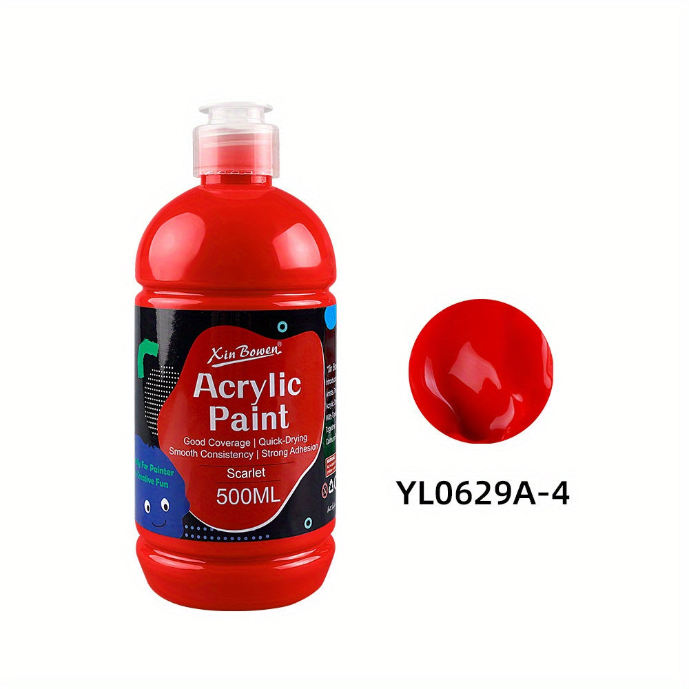 Pintura acrílica prémium de 14 colores en botellas de 500 ml, consistencia espesa y cobertura opaca para trabajo de estudio, bocetos al aire libre, pintura sobre lienzo, murales de pared y manualidades (artistas, estudiantes, aficionados)