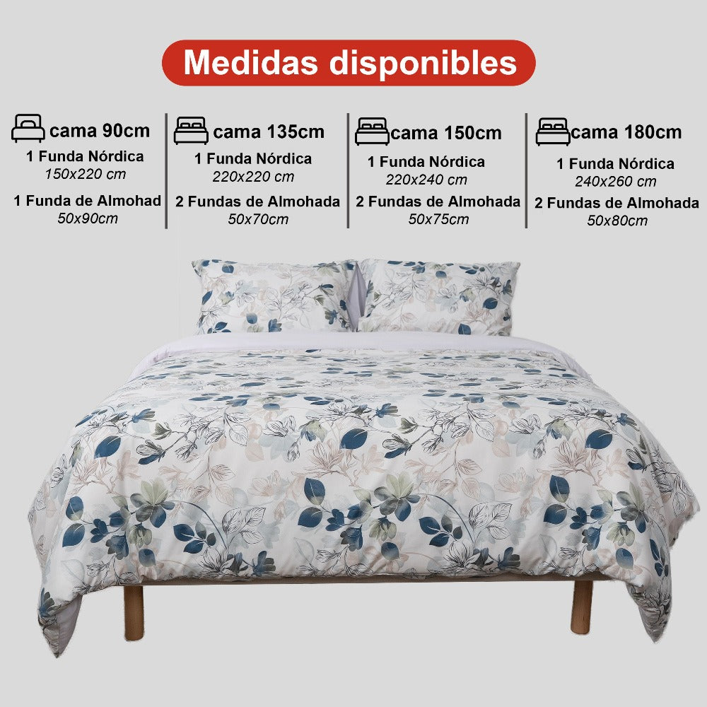 H HANSEL HOME Juego de Funda Nórdica Microfibra Transpirable – Set de Ropa de Cama con Funda de Edredón y Fundas de Almohada – Conjunto 2/3 Piezas para Dormitorio