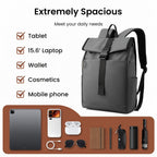 Mochila de viaje de moda para mujer y hombre, mochila escolar universitaria ligera con parte superior enrollable, con cremallera antirrobo, mochila sencilla de día para deportes y viajes al aire libre