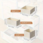Paquete de 18/24 Organizadores Plegables para Cajones con Tela Profunda y Cierre en Zip - Beige, Contenedores Multicompartimento Resistentes Para Ropa, Calcetines, Pañales, Toallas, Sostenes & Ordenación del Vestidor o Guardería - Cubículos Ahorradores de