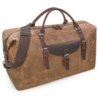 Bolso de viaje retro y de fin de semana para hombre, bolso de fin de semana grande unisex para acampada y pernoctación, equipaje de mano unisex vintage, marrón