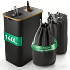Recogedor de Botellas Plegable de Nylon Oxford 600D para Interior y Exterior, Cubo de Basura, Capacidad de 100L, Resistente al Desgarro y Lavable, Incluye Bolsas XXL, Puede Recoger Aproximadamente 35 Botellas, Ideal para Uso Doméstico, Almacenamiento en C