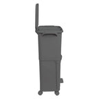 Papelera de reciclaje de clasificación selectiva con pedal. ruedas y asa de doble 38/42L