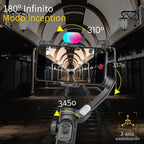 Estabilizador cardán AOCHUAN en forma de 7 de 3 ejes para smartphone, aplicación AOCHUAN, antivibración, enfoque/zoom de precisión, seguimiento de rostro/objeto, varilla plegable extensible de 73 cm, luz RGB, múltiples modos de fotografía, adecuado para v