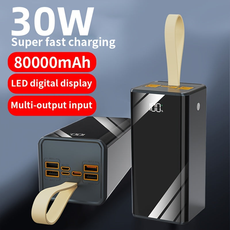 Power bank para carga durante viajes y uso diario | 80000mAh y 30W
