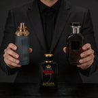 Set de Perfumes de Lujo para Hombre con Aroma Amaderado, 3 piezas | Ciprés Azul Tallado Acuático, Corona Negra, Rosa Oriental y Fougere Transparente de Sándalo | Larga Duración, Gran Volumen, Ideal para Regalos de San Valentín