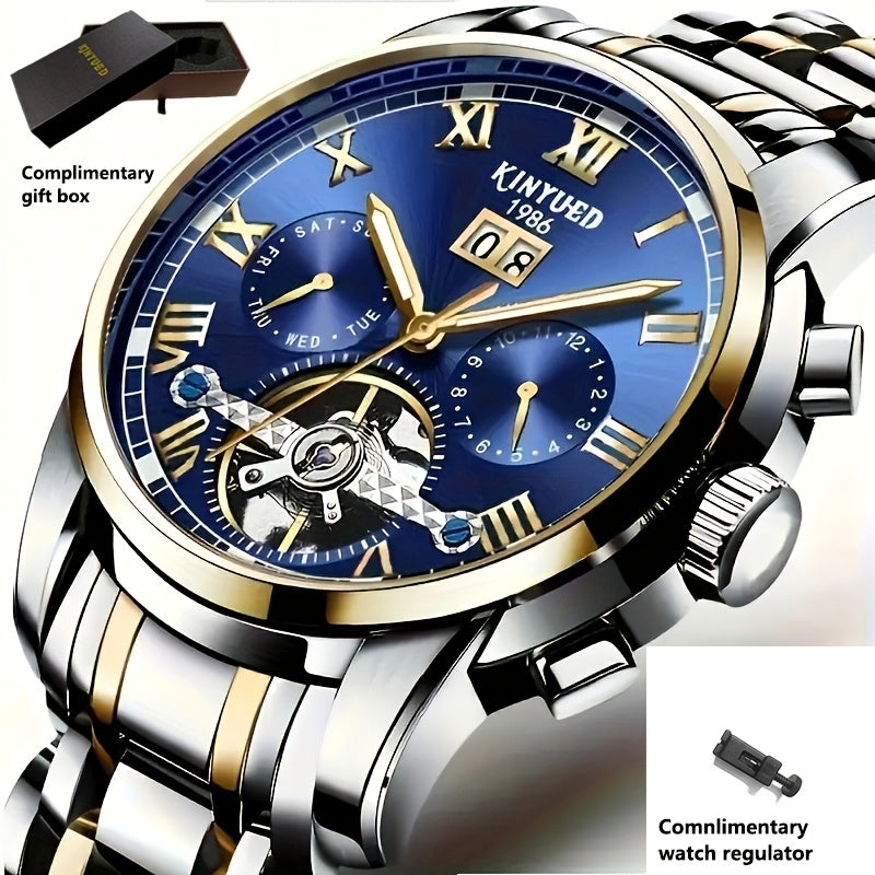 Reloj Mecánico Deportivo Casual de Lujo con Espalda Transparente, Cuerpo Automático y Resistente al Agua para Hombres como Regalo Festivo