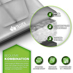 Tillvex® Cama Plegable para Camping con Bolsa de Transporte, Soporta Hasta 200 kg, Cama Extra Ancha para Camping, Cama de Campaña, Cama de Pesca para Uso en Exteriores e Interiores, Cama Plegable para Invitados, Portátil para Jardín, Camping, Pesca, Festi
