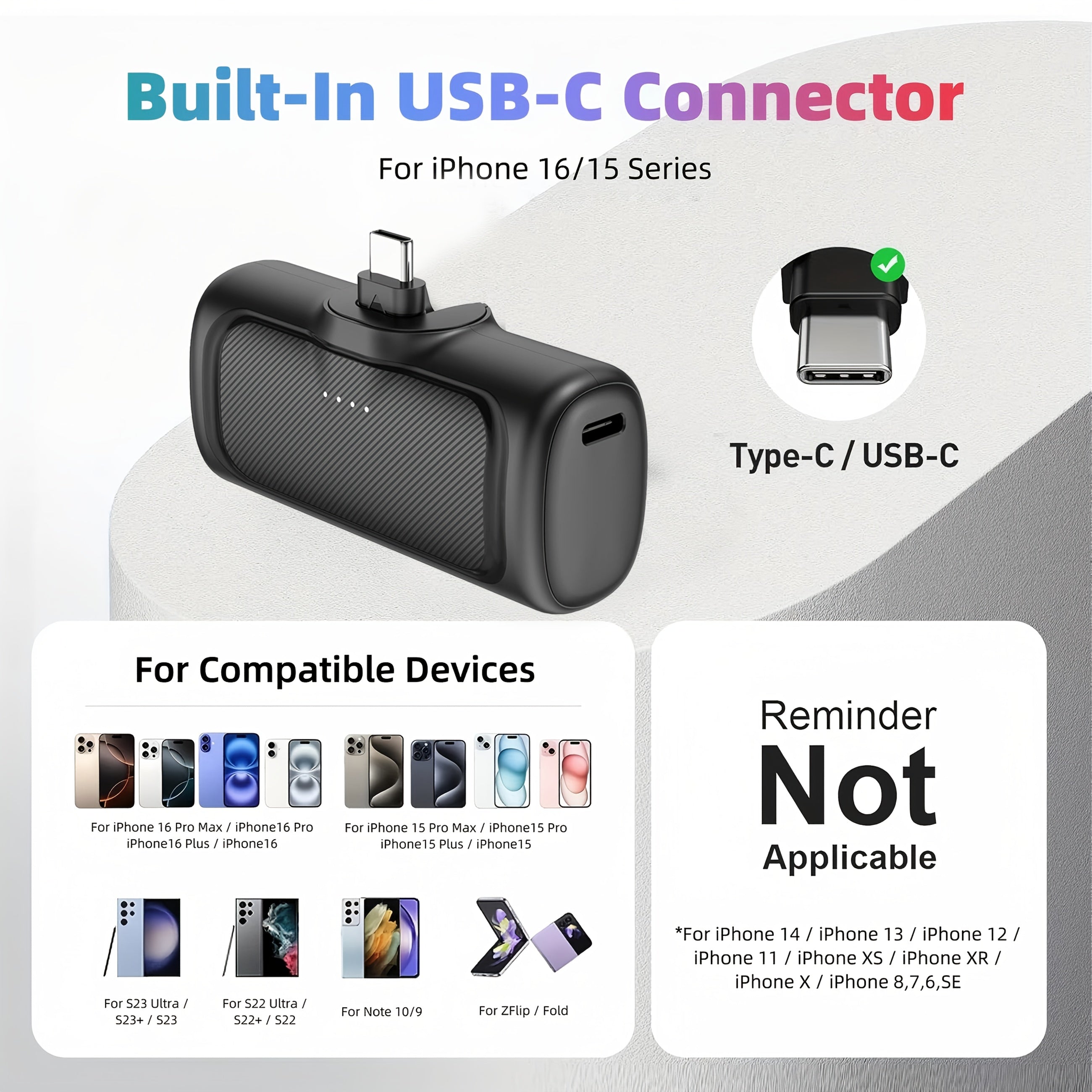 Power bank para carga durante viajes y uso diario | 5000mAh y 22.5W