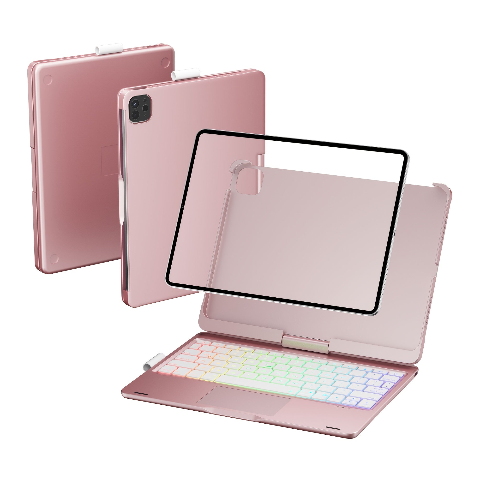 Funda con teclado giratorio para iPad para escritura, estudio y trabajo móvil