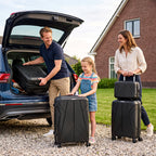 Juego de equipaje rígido de 4 piezas con balanza de equipaje gratuita – Maleta de 20/24/28 pulgadas + Maleta de tocador – Maletas de viaje ligeras de carcasa dura – Ruedas giratorias de 360° – Cerradura TSA – Equipaje de mano y de facturación – ABS – Para