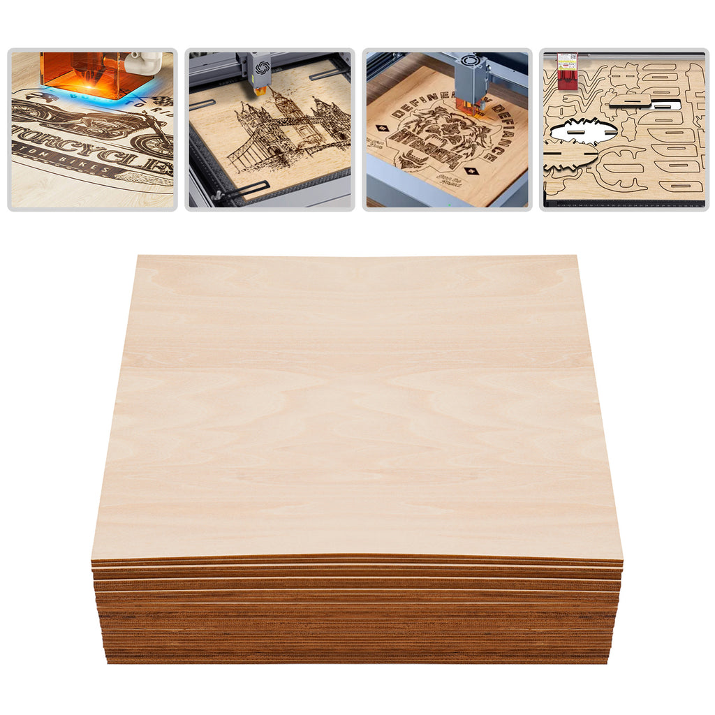Paquete de 30 paneles de contrachapado, 300 x 300 x 3 mm, madera de tilo engrosada para manualidades, contrachapado para proyectos láser, manualidades de bricolaje, maquetas, pintura, cuadros grabados