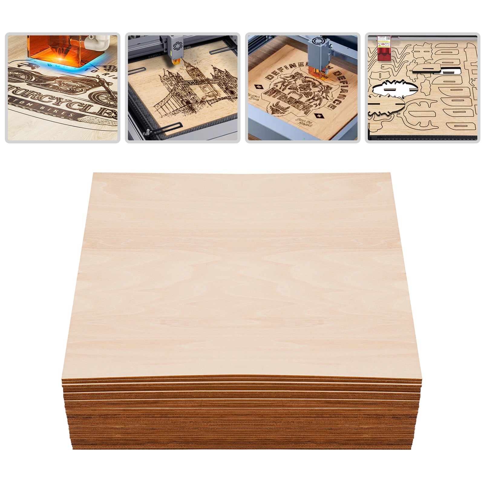 Paquete de 30 paneles de contrachapado, 300 x 300 x 3 mm, madera de tilo engrosada para manualidades, contrachapado para proyectos láser, manualidades de bricolaje, maquetas, pintura, cuadros grabados