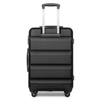 3 piezas de conjunto de maleta negra Diseño horizontal ABS carcasa dura con cerradura TSA rueda giratoria