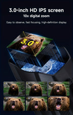Binoculares de visión nocturna 4K HD, gafas de visión nocturna con pantalla de 3 pulgadas y linterna, adecuadas para la caza al aire libre en la oscuridad, seguridad para acampar, observación de la vida silvestre, zoom digital 10X, batería incorporada de