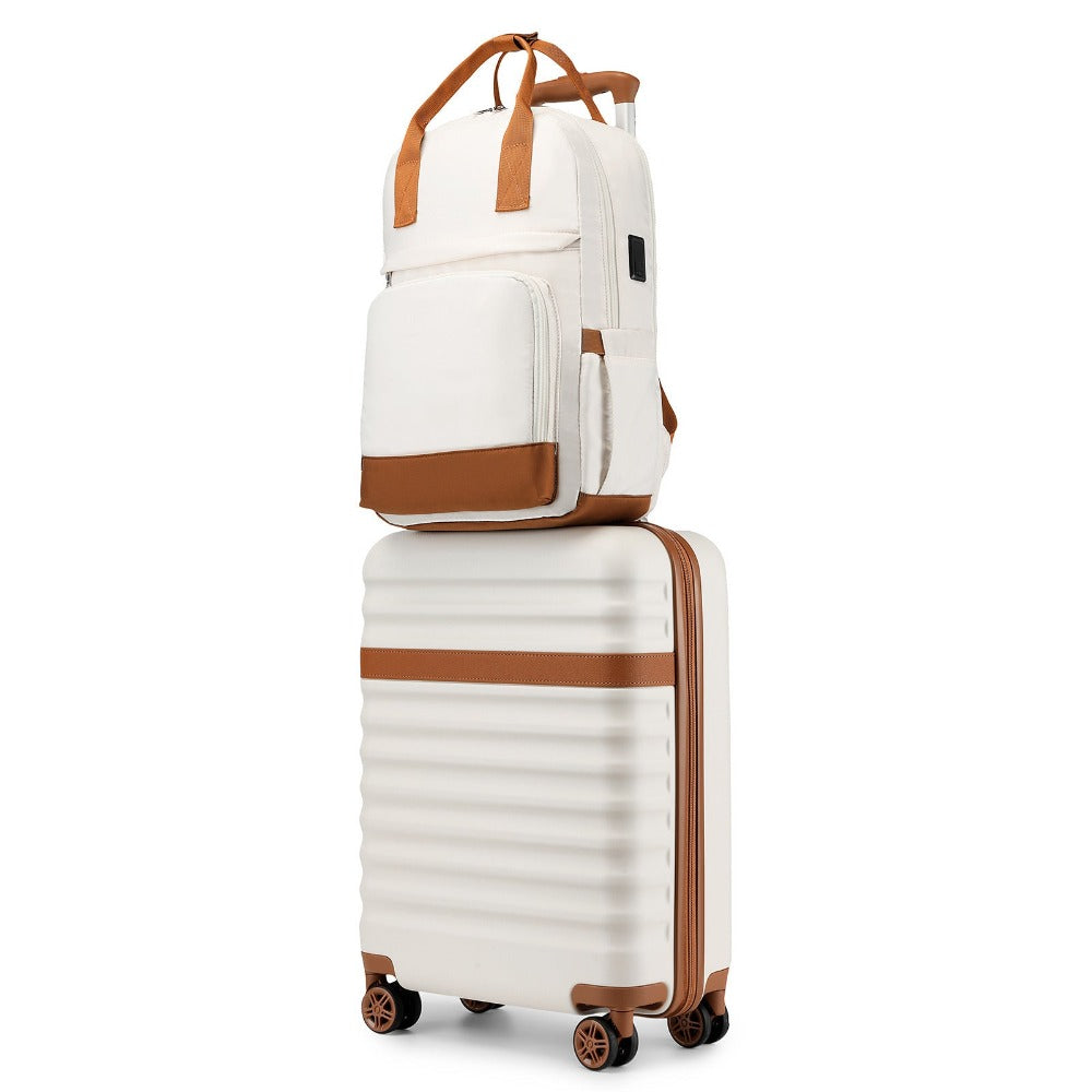 3 piezas de Conjunto de Maleta Trolley Equipaje de Mano Maleta de Viaje Maleta de Viaje de Caja Dura ABS + PC con 4 Ruedas Candado TSA Conjunto de Maleta Incluye 1 Mochila de Viaje y 1 Bolsa de Aseo Regreso a la Escuela Regalo de Vacaciones