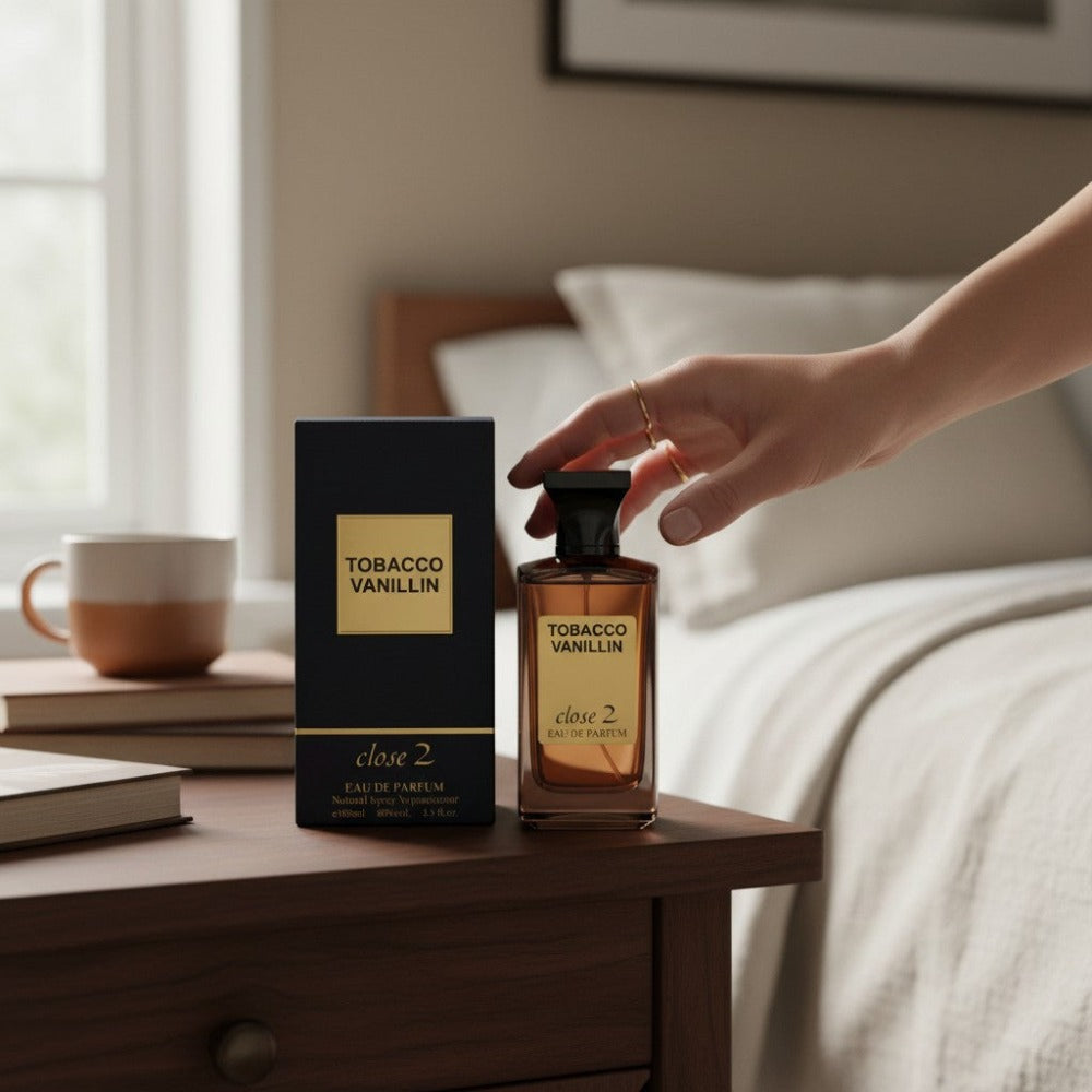 Everlyx - Perfume Tobacco Vanillin Close 2 eau de parfum 100 ml aroma cálido dulce con vainilla y tabaco notas especiadas y fondo amaderado intenso elegante y envolvente.