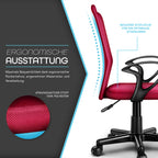 Silla de Oficina TRESKO® con Reposabrazos, Altura Ajustable Continua | Silla Giratoria de Malla Transpirable | Silla de Escritorio con Ruedas de Plástico Ligeras, Superficie Acolchada, Ajuste Ergonómico | Silla de Ordenador Ideal para Oficina en Casa, Hab