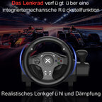 Volante de juego de carreras NBCP con pedales, volante de 270° con retroalimentación de fuerza, para PC, PS4/PS3, Android, simulador de carreras Real Racing