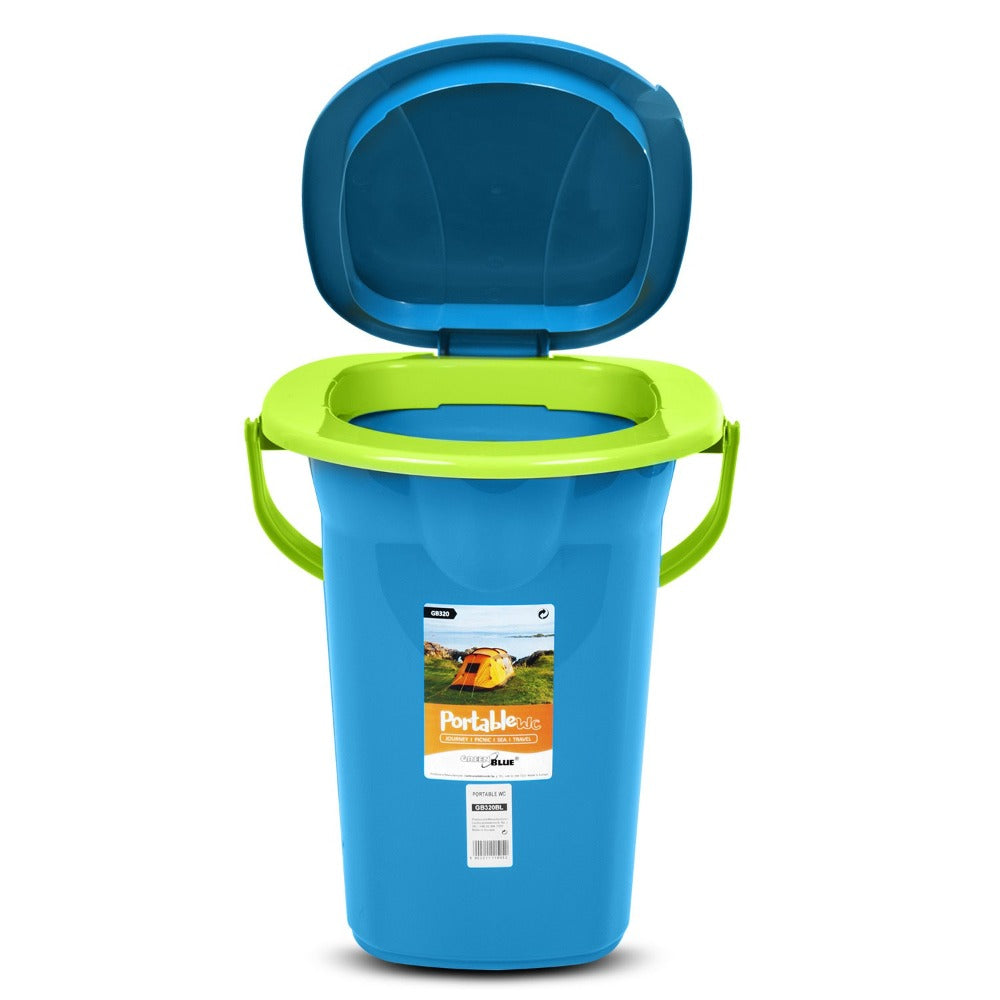 Baño Portátil de Viaje 19L VerdeAzul GB320 para Hasta 120kg