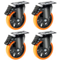 Ruedas Giratorias VEVOR, Placa Giratoria de 5 Pulgadas, Juego de 4, con Bloqueo de Seguridad A/B, Ruedas de PVC Silenciosas, Capacidad de Carga de 450 lbs por Rueda, Ruedas Sin Marcas para Carritos y Bancos de Trabajo