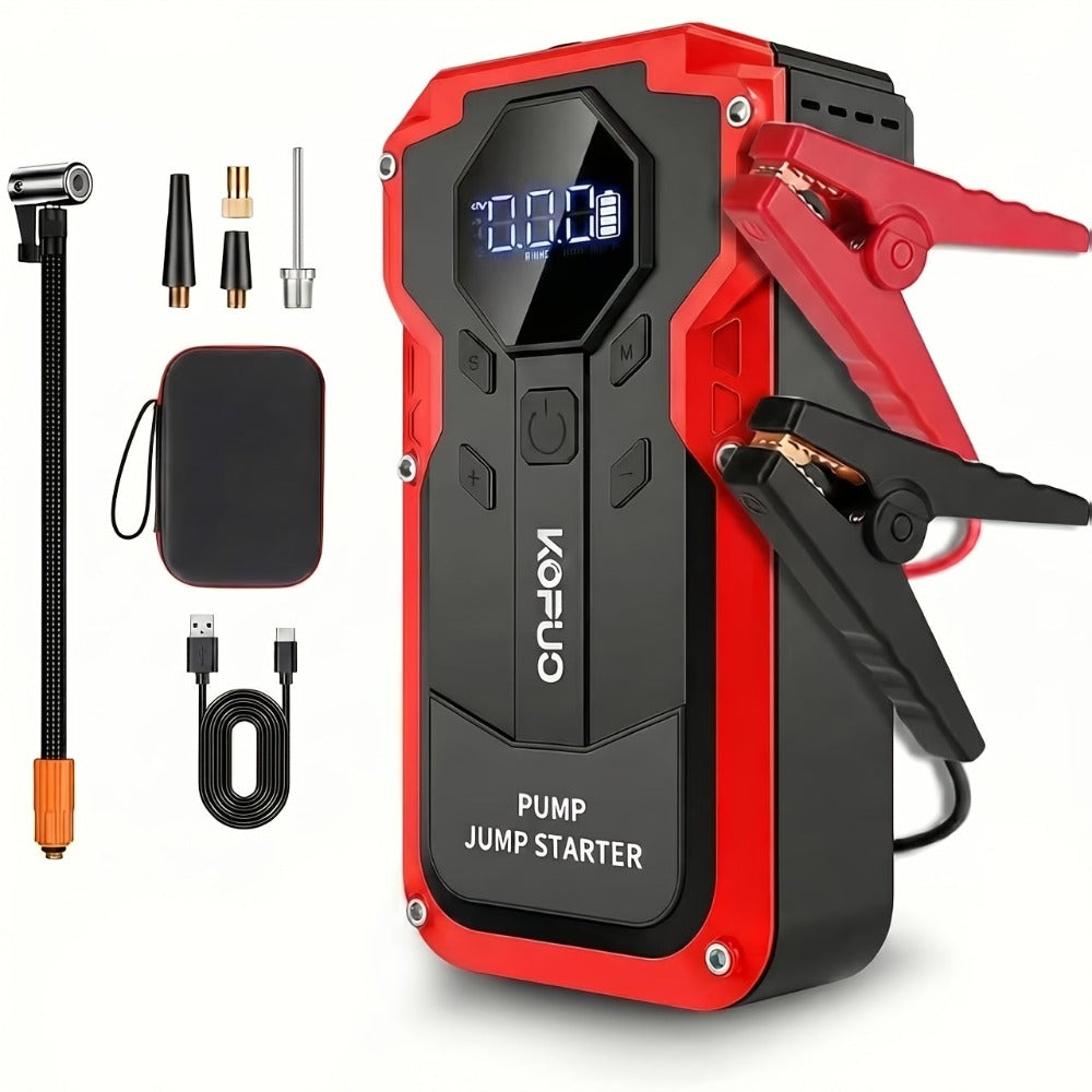 Arrancador de batería KOPUO 3000/5000A opcional 9000A, máquina todo en uno con bomba de aire de 150 PSI: arrancador de emergencia con función de iluminación, apto para coches de gasolina de 12V 10L y diésel de 8L - Accesorios y herramientas para coche - p