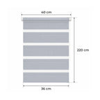 Persiana Día y Noche - Gris Claro - 32 Tamaños - BOJANEK Día y Noche - Instalación No Invasiva, Sin Necesidad de Taladrar, Ajuste por Cadena, Soportes Ajustables para Diferentes Grosos de Ventanas, Diseño Moderno, Protección de Luz y Privacidad, Perfecta