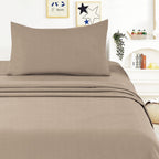 Juego de Sábanas Ligero Suave Fresca 4 Piezas para Cama de 90/105/135/150 cm – 100%Microfibra – Incluye Sábana Bajera Ajustable con borde elástico de 25 cm de profundidad, Sábana Encimera y 2 Fundas de Almohada – Suave, Transpirable y Confortable