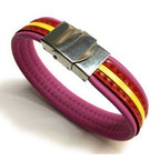 Pulsera De Cuero Bandera De España (Fabricada Artesanalmente) | Complementos de Moda Unisex para Hombres y Mujeres de Estilo Atemporal y Elegante | Regalos Originales y Exclusivos