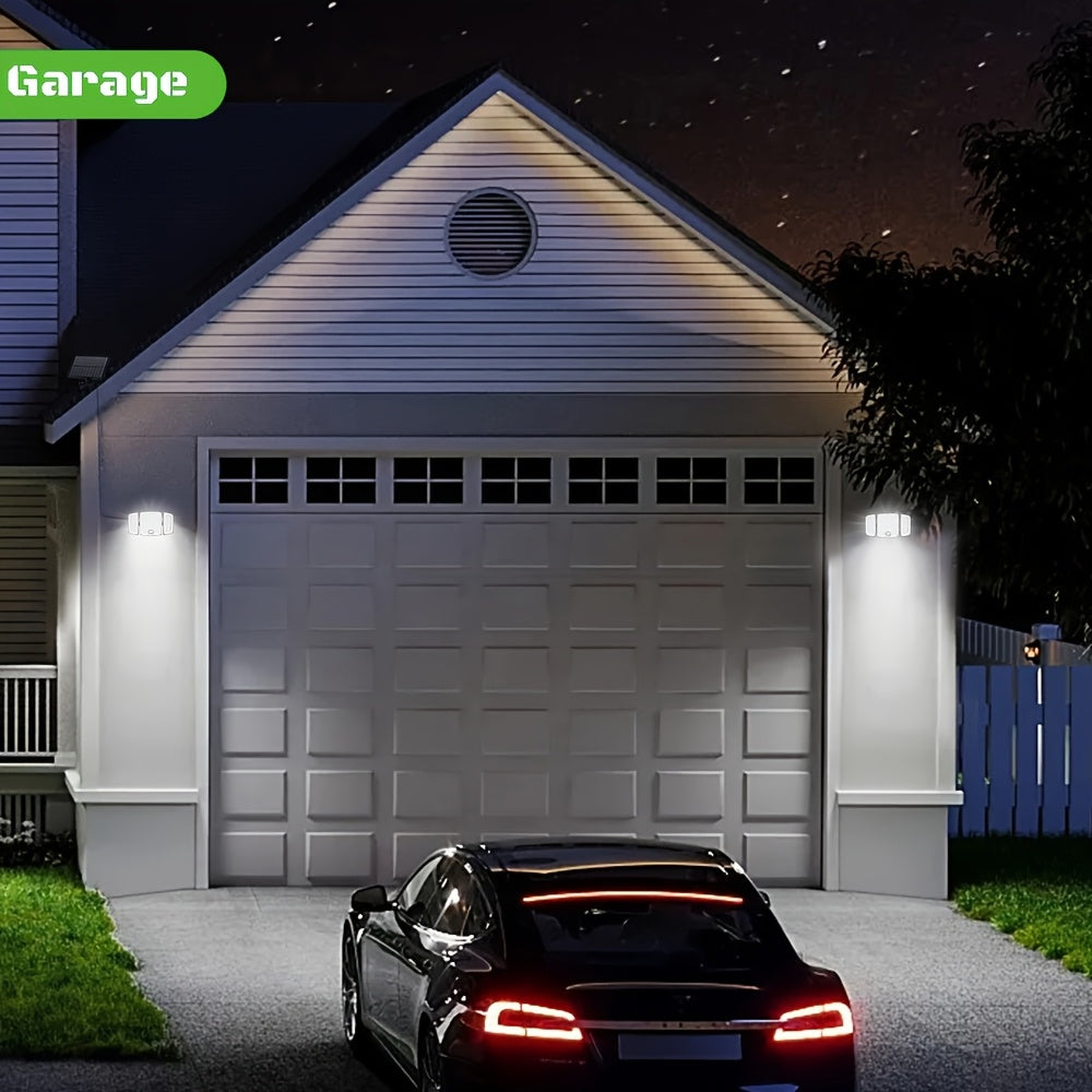 Luz solar LED con sensor de movimiento 4pcs | Para jardín, patio, garaje y seguridad exterior