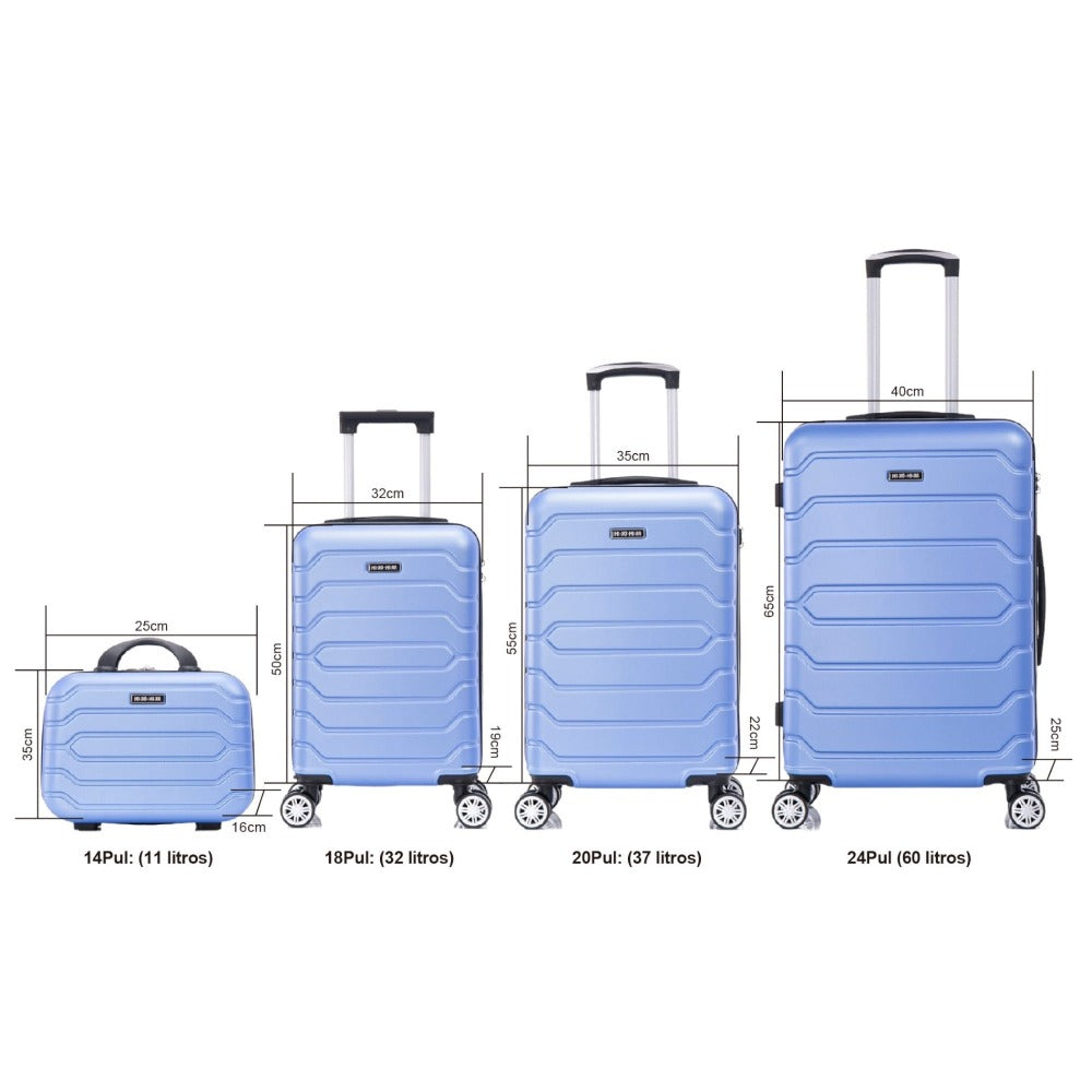 Conjunto de Maletas de Viaje Elegantes: Carcasa Ligera de ABS, Cerradura Numérica, 4 Ruedas Giratorias 360, Asa Telescpica de Aluminio Aleado Juego de Maletas Set Trolley Maleta Cabina ( 6999 8001 8002 )