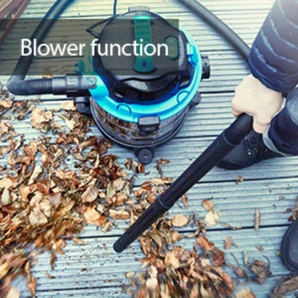 Aspiradora industrial para uso en seco y húmedo 1250W 18L, función de soplado, sin bolsa, acero inoxidable, para sótano, garaje, cocina, patio