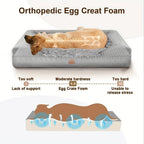 Cama Ortopédica para Perros con Espuma Viscoelástica | Soporte de Alta Densidad 65D | Acolchado de 10 cm de Grosor | Funda Removible Lavable a Máquina | Especial para Perros Medianos, Grandes y Senior