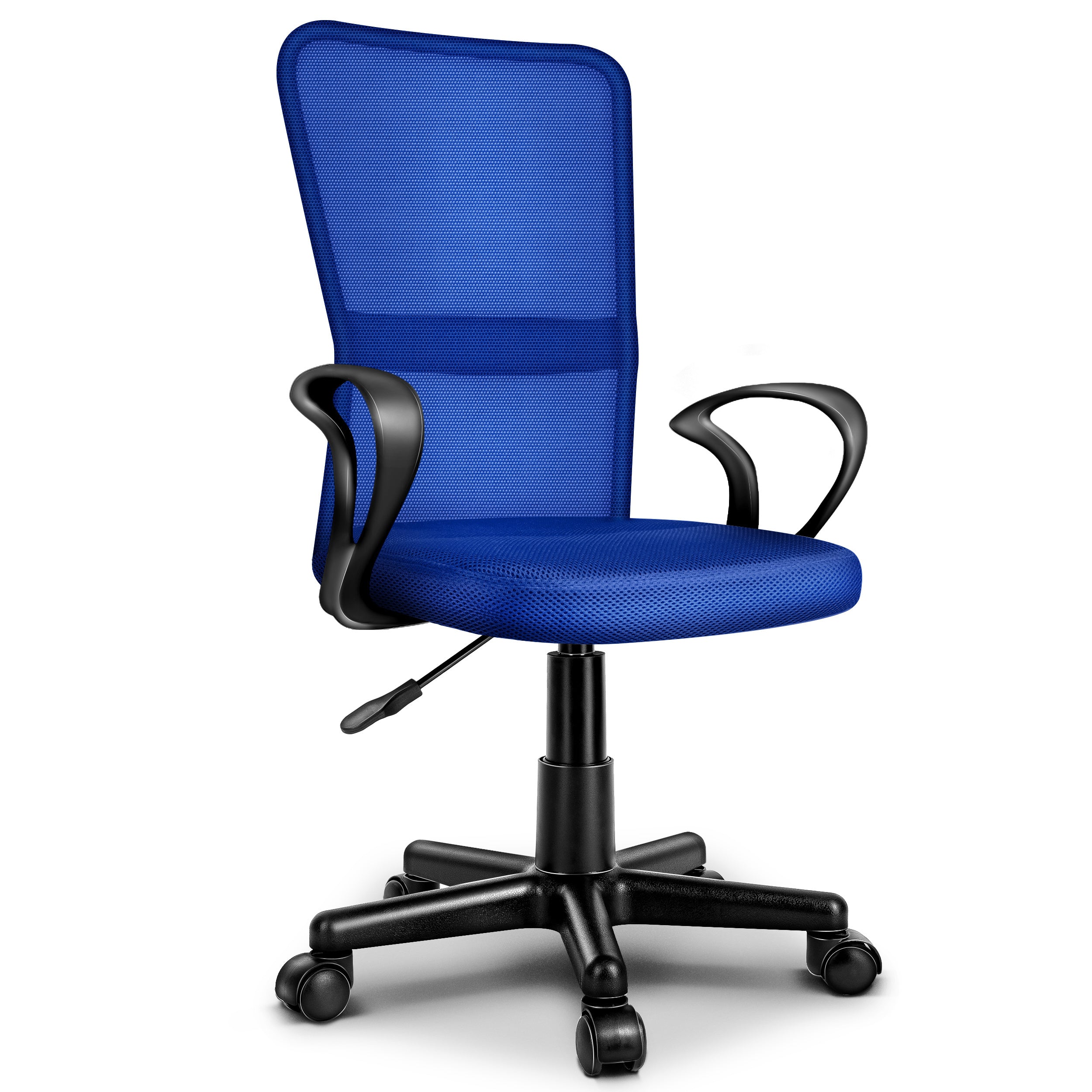 Silla de Oficina TRESKO® con Reposabrazos, Altura Ajustable Continua | Silla Giratoria de Malla Transpirable | Silla de Escritorio con Ruedas de Plástico Ligeras, Superficie Acolchada, Ajuste Ergonómico | Silla de Ordenador Ideal para Oficina en Casa, Hab