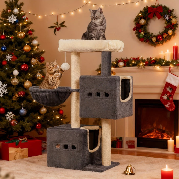 Rascador para gatos Poste 98 cm, Árbol, Antideslizante, Madera