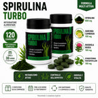 Spirulina Turbo – Suplemento Dietético a Base de Espirulina – 60 Tabletas Veganas de 500 mg – Apoyo para la Rutina Diaria y el Bienestar