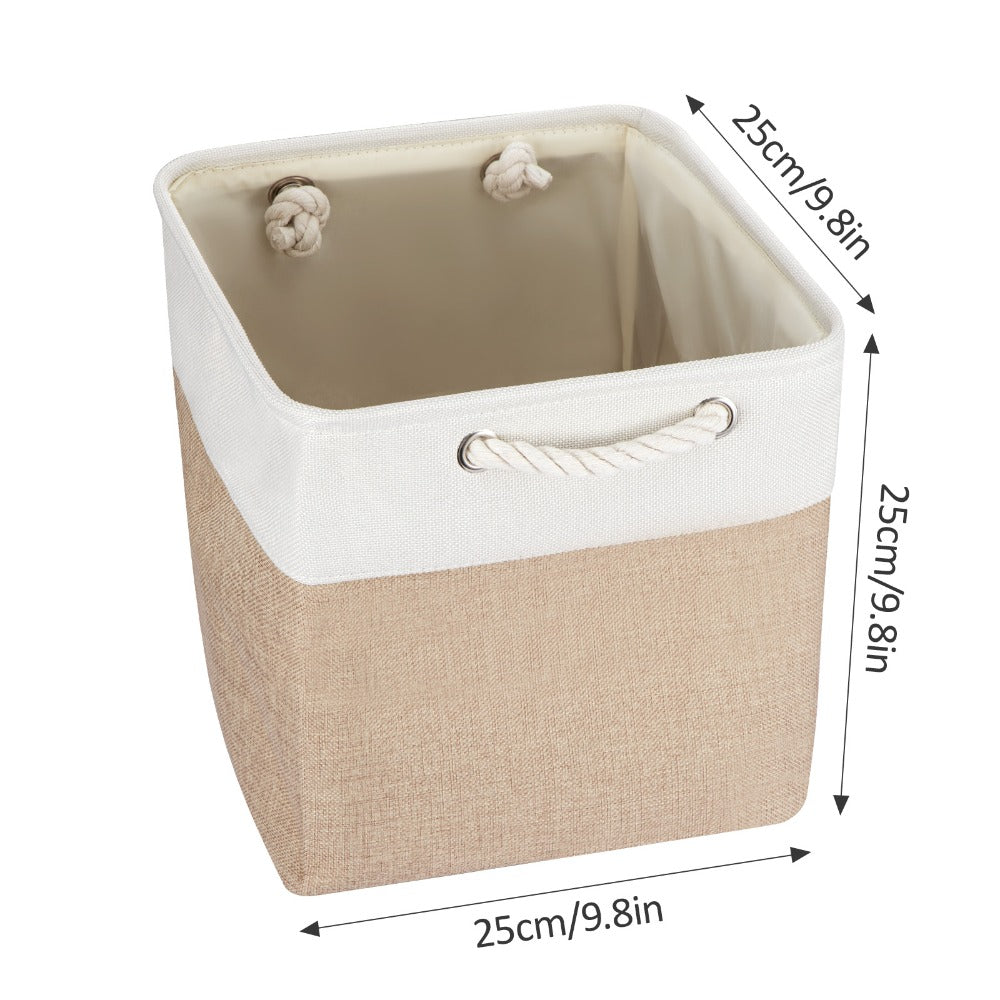 Contenedor de Almacenamiento Plegable con Asas, Cesta de Tela para Organizar Estantes, Gabinetes y Armarios; Robusto y Ligero para la Organización del Hogar, Cestas para Estantes