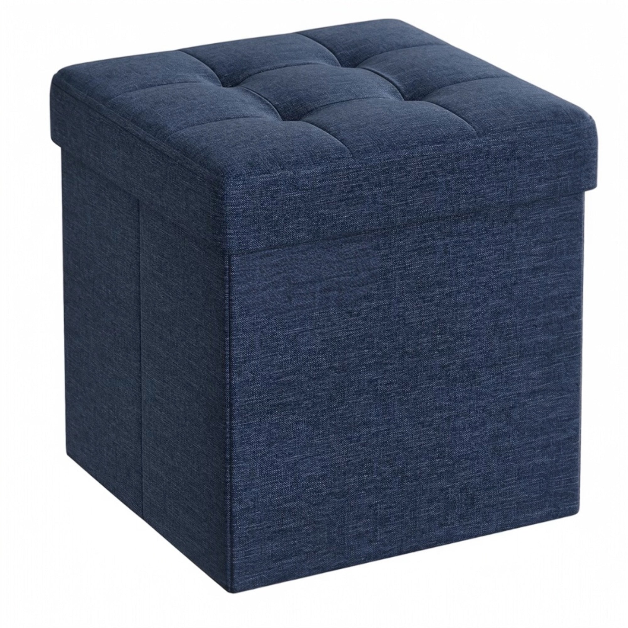 Puff o Banco de almacenaje Plegable | Taburete Reposapiés Otomana | Baúl de Almacenamiento | Taburete Reposapiés.para Cama, Dormitorio, salón, Comedor o Recibidor | 38x38x38cm | Soporta 300kg.