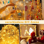 Guirnalda de luces LED de hadas de 100 m + 5 m de largo, 1000 cuentas LED, enchufe de salida de 31 V, luces LED de hadas para árbol de Navidad alimentadas por corriente con temporizador, función de memoria, 8 modos, decoraciones iluminadas para festividad