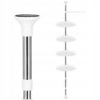 Estante Telescópico de Esquina para Baño, Organizador de Ducha para Bañera, 4 Niveles Ajustables, Montaje sin Taladro con Diseño de Ventosas, Tubo de Aluminio Estable y Estantes de Plástico con Agujeros de Drenaje, Altura Máxima de hasta 320 cm, Resistent