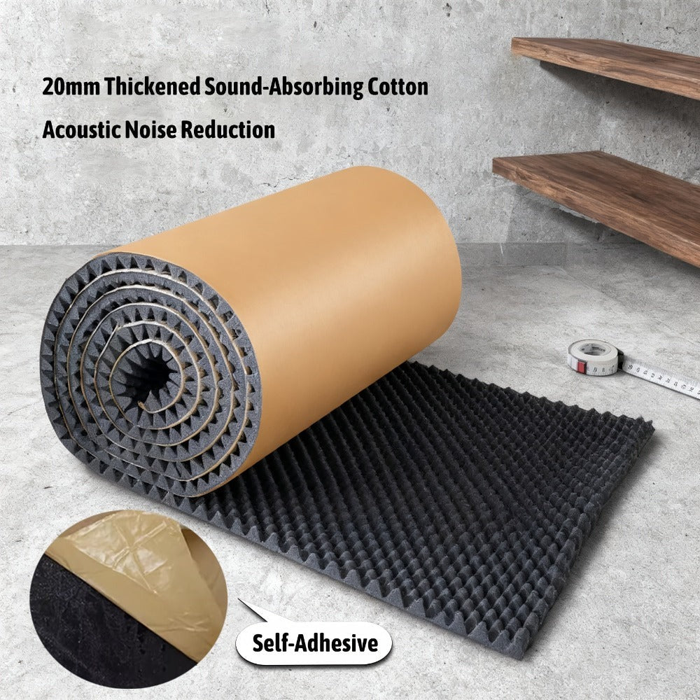 Espuma Acústica de 20 mm de Grosor, Panel de Pared Antiruido de Alta Densidad, Rollo Absorbente de Sonido, Tablero Antiruido, Material Especializado para Estudios de Grabación KTV, Aislante Acústico Autoadhesivo de Espuma Hueca