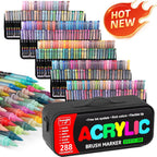 Rotuladores | Set de Marcadores Acrílicos Guangna de 288 Colores, Tinta Líquida, Rotuladores de Dibujo Artístico, Empaque Elegante para Pintura
