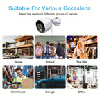 1/2/4 piezas Laxihub 3MP 1296P Cámaras de seguridad Wi-Fi para exteriores, Cámara interior para seguridad del hogar, para vigilancia de puertas domésticas, Audio bidireccional, Almacenamiento en la nube/tarjeta SD, Visión nocturna a todo color, Cámara dig
