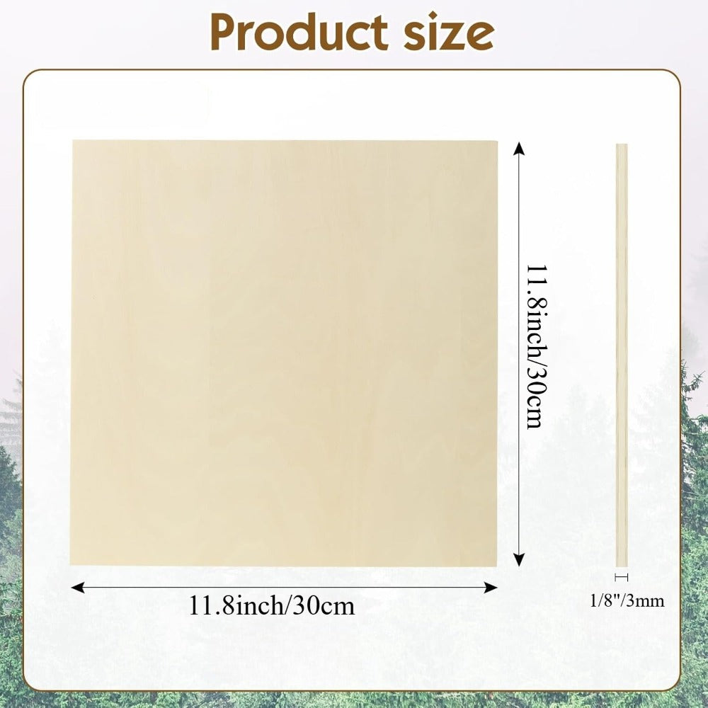 Dofiki 25/40 piezas de contrachapado de tilia de 300x300x3mm, lámina de madera sin acabar, adecuada para manualidades DIY, grabado y corte láser, pirograbado, pintura, creación de maquetas