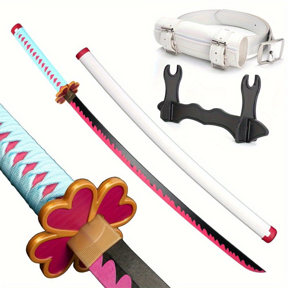 Espadas Katana Anime de Bambú de 104.14cm No Afiladas, Múltiples Estilos Incluyen Cinturón y Soporte para Espada, Regalo de Navidad Halloween, Accesorios de Cosplay para Disfraces de Personajes